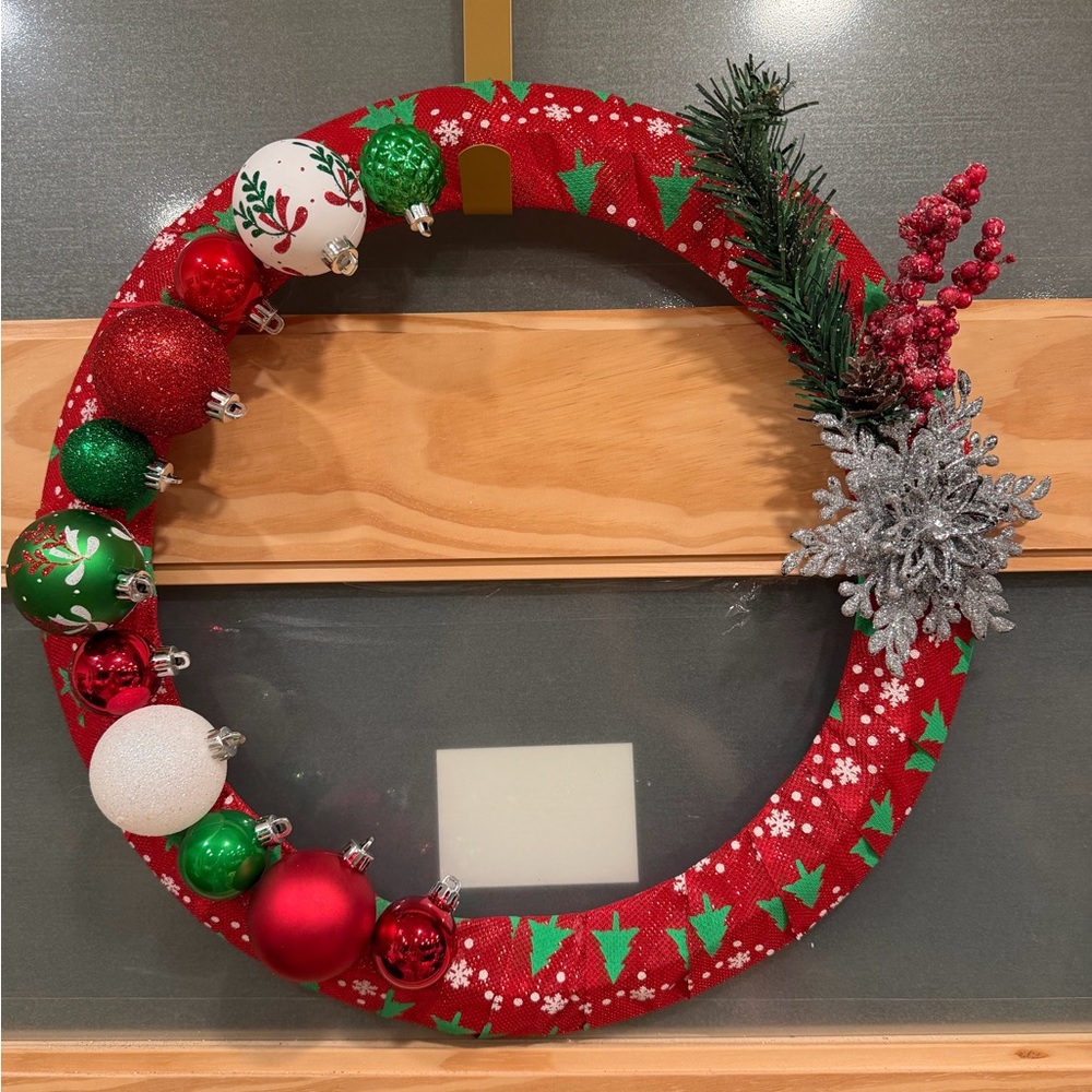Festive Red and Green Holiday Wreath